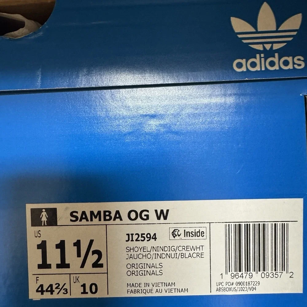 New Adidas Samba OG JI2594 Yellow Gum Women's Size 11.5 / Men's Size 10.5